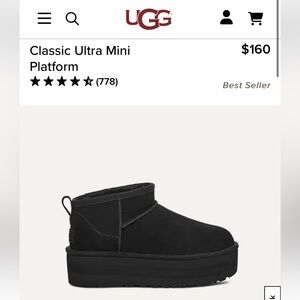 Classic Ultra Mini Platform UGGS - Black